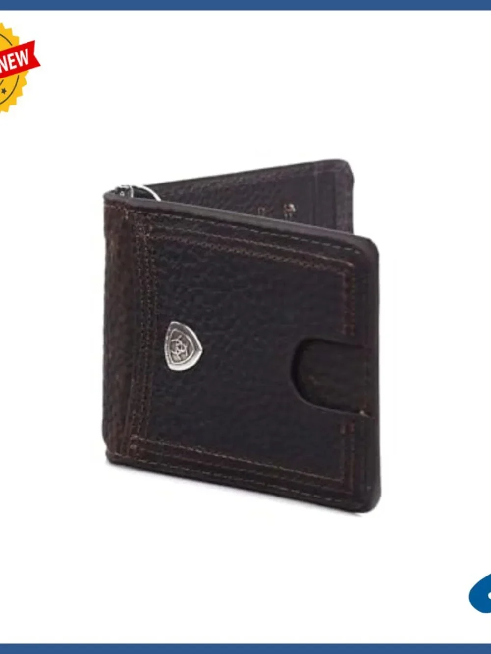 Genuine Leather Bifold Wallet with Money Clip, Slim Design